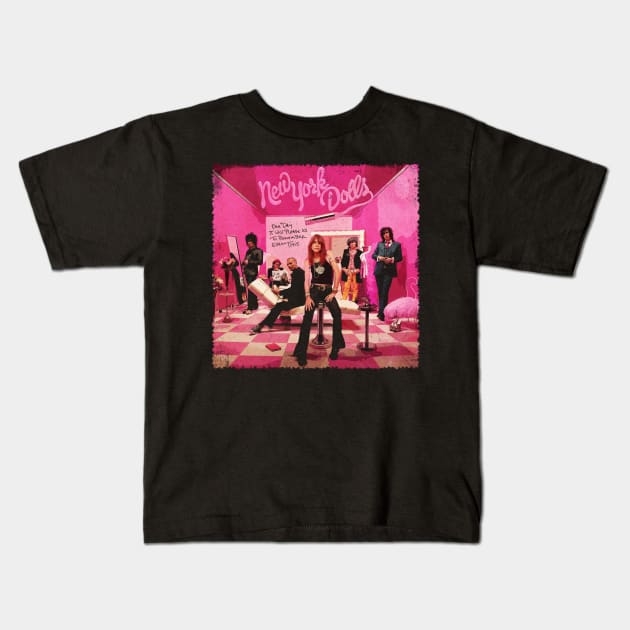 Streetwise Glam New York Dolls' Urban Swagger Kids T-Shirt by ElenaBerryDesigns